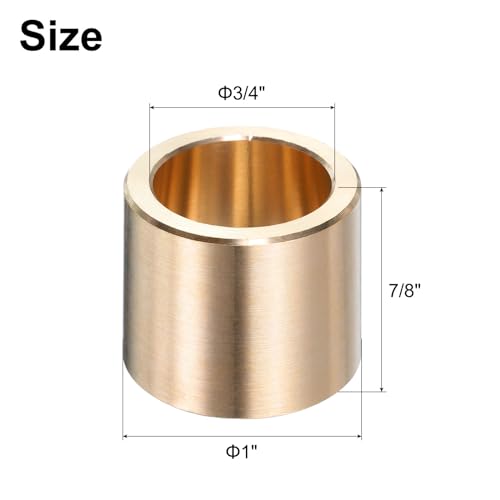 uxcell 4pcs Sleeve Bearings 3/4" Bore x 1" OD x 7/8" Length Self-Lubricating Brass Bushing - size: 3/4" Bore x 1"OD x 7/8 " Length
