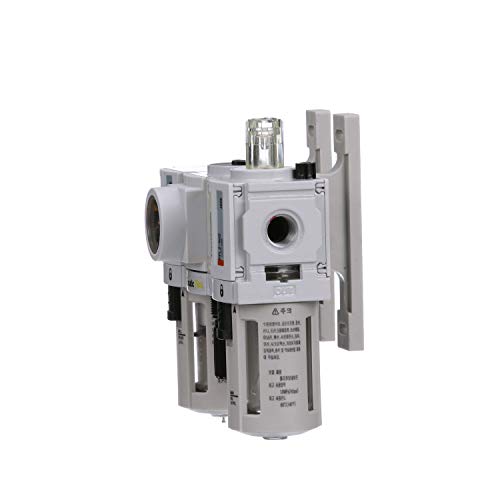 PneumaticPlus PPC2-N02G Mini Compressed Air Filter Regulator Lubricator Combo 1/4" NPT - Poly Bowl, Manual Drain, Embedded Gauge