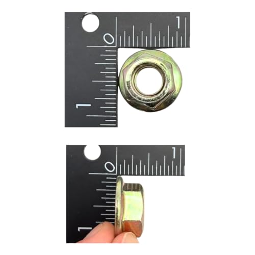 7/16"-14 Grade 8 Flange Nuts (20 Pack) – Heavy Duty Yellow Zinc Coarse Thread Fasteners with Built-in Washer Base, SAE J995 High Strength Steel - size: Flange Nut – 20 Pack