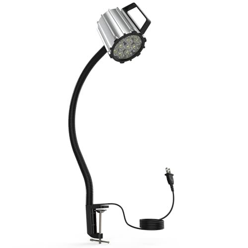 Clamp Light, 18W Machine Light, 1800 Lumens Flexible Lathe Work Light for CNC Milling Machine Drill Press Lighting (clamp Base) - size: 18w clamp light