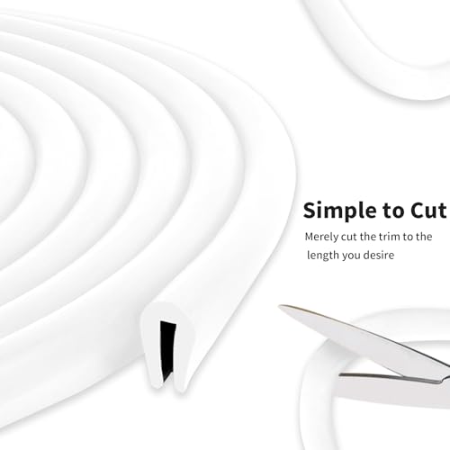 20ft(6000mm) 1/16"(1.5mm) U-05 White Rubber Edge Trim,U Channel - size: 1/16in 20ft white U-05