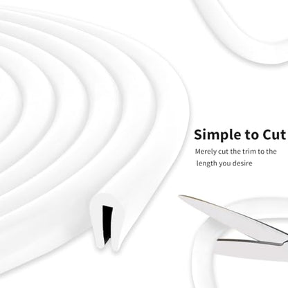 20ft(6000mm) 1/16"(1.5mm) U-05 White Rubber Edge Trim,U Channel - size: 1/16in 20ft white U-05