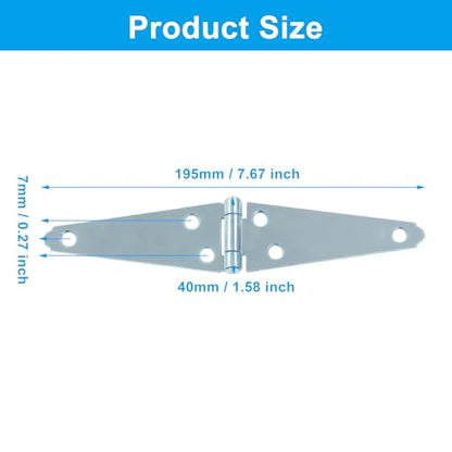 Hordion 4Pcs Strap Hinge Shed Door Hinges, 4 Inch Heavy Duty Gate Hinges - size: 4 Inch, 4Pcs