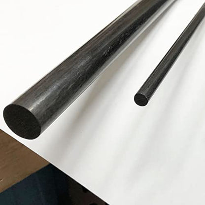– Round Carbon Fiber Rod - 4mm X 1000mm – Pultruded Round Solid Rod - Black Matte Finish - Pure Solid Carbon Fibre Round Tube shafts - for RC Planes-Drones, Boat DIY Craft Projects
