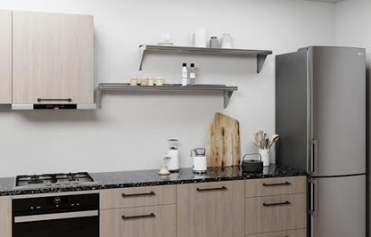 AmGood 10 in. x 48 in. Stainless Steel Wall Shelf with Backsplash - Holds 205 lbs - NSF 18-Gauge, Bullnose Edge | Long Shelf for Laundry, Garage & Pantry - size: 10 in. x 48 in.