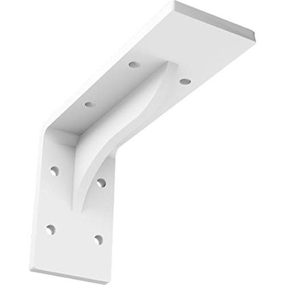 Ekena Millwork BKTM02X06X03EBPWH Steel Bracket Embrey, 2" W x 6" D x 3 3/4" H, White Primer - color: White Primer (Paintable), size: 2-in. W x 6-in. D x 3.75-in. H