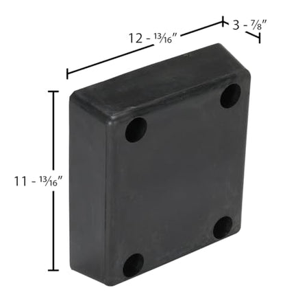 Vestil B-1213-4 Rubber Molded Bumper 12-13/16 In. x 11-13/16 In. x 3-7/8 In. Black - size: 11.8125 inches width