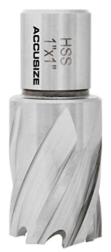 Accusize HSS Annular Cutter 1 x 1 in Cutting Depth, 3/4" Weldon Shank - size: Dia of Cut: 1 in., 3/4 in. Weldon Shank