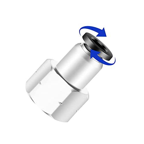 1/4" Npt Female Air Fittings Push to Connect Fittings,CEKER 3/8 Inch Tubing Air Line Fittings Pneumatic Fitting Push in Connectors Quick Connect Air Hose Fittings 5Packs - size: 3/8" OD X 1/4" FNPT