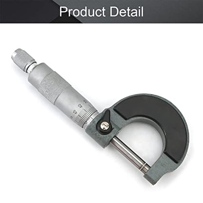 Utoolmart Professional Premium Outside Micrometer Metal Precision 0.004mm Graduation Precision Machinist Tool 50-75mm Measuring Range 1pcs (0-25mm) - size: 0-25mm