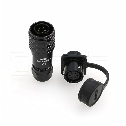 SA12 5Pin Weipu Connector Aviation Push-Pull Solder Cable Connector Plug Panel Mount Socket Female Rear-nut Mount for LED Light Equipment Electrical - size: 5Pin 5A