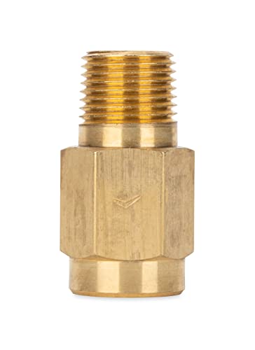 Camco RV Water Heater Backflow Preventer - Features a Heavy-Duty Brass with a Stainless Spring Construction and a 1/2"-14 NPT Male x 1/2"-14 NPT Female (23303)