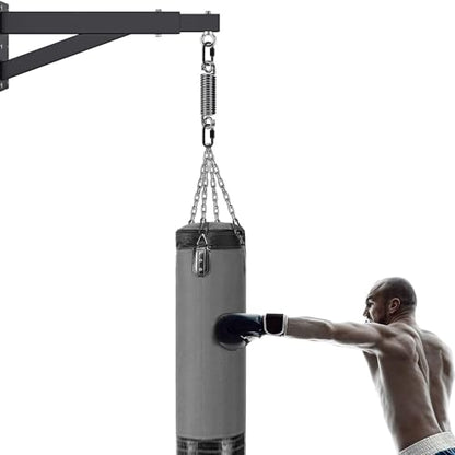 SELEWARE Heavy Duty Heavy Bag Spring for Punching Bags up to 300 lbs - color: Silver-1 Pcs Straight Spring with 2 Pcs Carabiners