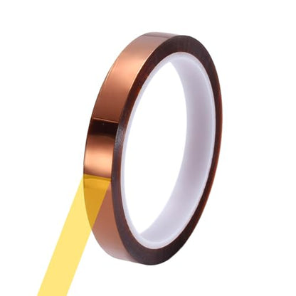 uxcell Heat Tape, 12mm x 33m (108ft) Polyimide Heat Transfer Sublimation Tape No Residue High-Temperature Resistant Tapes for Heat Press Soldering Circuit Board, Brown - size: 12mm x 33m (108ft)