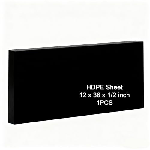 HDPE Sheet 1/2-12" x 36" High Density Polyethylene Sheets with Protective Film 1/2 Thick HDPE Plastic Sheet Board Solid Plastic Block for Flat Panel DIY Projects Machining Home (Black) - color: Black, size: 12“x36"x1/2"