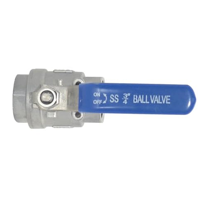 304 Stainless Steel Ball Valve 3/4 Inch Female NPT Standard Full Port for Water Oil Gas Vinyl Handle WOG1000 - size: 3/4 Inch, style: Pack of 1