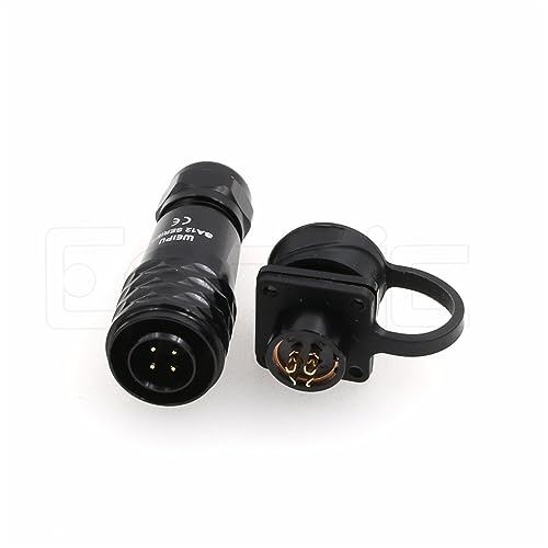 SA12 4Pin Weipu Connector Aviation Push-Pull Solder Cable Connector Plug Panel Mount Socket Female Rear-nut Mount for LED Light Equipment Electrical - size: 4Pin 5A
