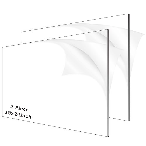 2 Pieces 1/8" Thick (3mm) Acrylic Sheets, Plexiglass Sheets, Clear Cast Plexiglass 18”x 24” with Protective Paper for Signs DIY Display Projects,Craft,Photo Frames - size: 2 piece 18'' * 24'' 3mm
