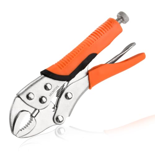 5" Curved Jaw Locking Pliers, Mini Vice Grip Pliers, Forged Carbon Steel, Anti-Slip TPR Handle, Quick Release, Locking Adjustable Vise Grip for Clamping Twisting Welding Automotive Workshop - style: 5" Curved Jaw