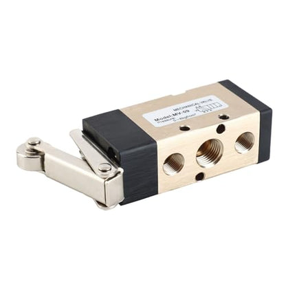 2 Position 5 Way Pneumatic Hand Pull Valve 1/4" PT Port Aluminum Alloy Roller Type Air Control Valve for Pneumatic Systems