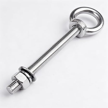 10 Pack M10 x 100mm Threaded Eyebolts with Nuts Washers,Stainless Steel Marine Grade Shoulder Eye Bolt,Eyebolts for DIY, Furniture,Swing, and Outdoor Use (M10 x 100mm) - size: M10 x 100mm