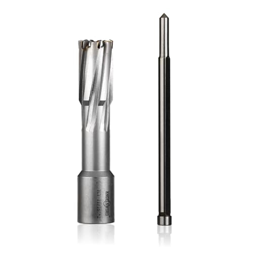 ANGELSWORD TCT Annular Cutter Diameter 11/16", Cutting Depth 2" Tungsten Carbide Tipped, Mag Drill Bits Kit for Magnetic Drill Press, with One 1/4"*4" Pilot Pin - size: E. 18mm(11/16"+0.02"), style: TCT 2" Cut Depth