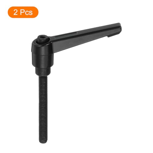 uxcell 2Pcs M6 x 50mm Adjustable Knobs Handle Male Thread Push Button Ratchet Quick Release Locking Rotating Bolt for Lathe Machinery, Black - size: M6 x 50mm