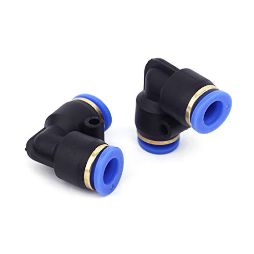 SNS Push to Quick Connect Tube Fitting 3/8" Tube OD Union Elbow Plastic(10 PCS) SPV-3/8 - size: SPV-3/8