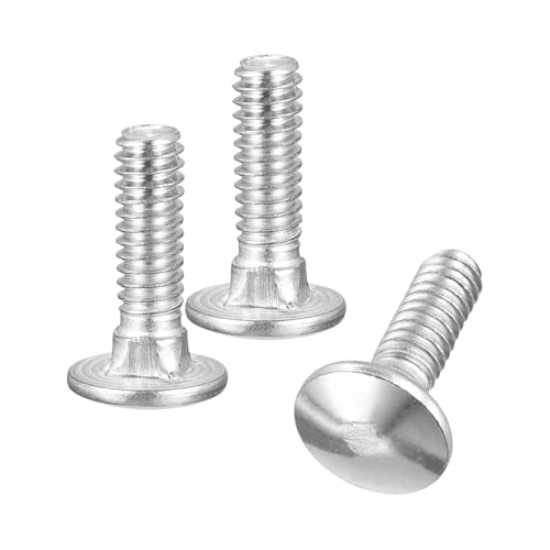uxcell 1/4-20x7/8 Carriage Bolt, 10pcs Round Head Square Neck Screws, 304 Stainless Steel, Fully Threaded, Silver - size: 1/4-20x7/8"
