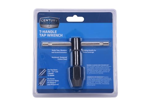 Century Drill & Tool 98502 T-Handle Tap Wrench, 1/4"-1/2", 7.0-12.0mm - size: 1/4" to 1/2", 7.00 to 12.0M