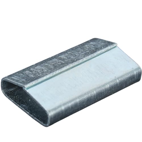 U.S. Solid 500-Pack Closed Push-Type Steel Strapping Buckles for 3/4 in Strap - Metal Seals for Pallet Banding and Cargo Packaging