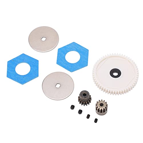 Metal 56T Spur Gear, Small Lightweight Gear Set with 13T 15T Gears for Axial SCX10 RC Crawler Car, Strong Wear (White) - color: White