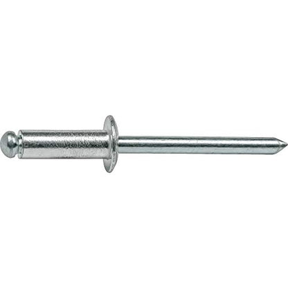 Fastenere Pop Rivets 1/8" x 3/16" (100 pcs) Aluminum Body Steel Mandrel, Heavy Duty, Open End, Low Carbon, Dome Head Blind Rivets, Corrosion Resistant & High Shear Strength, 4-3 Gap .126" - .187" - size: 1/8" x 3/16" (4-3) (100 Pack)