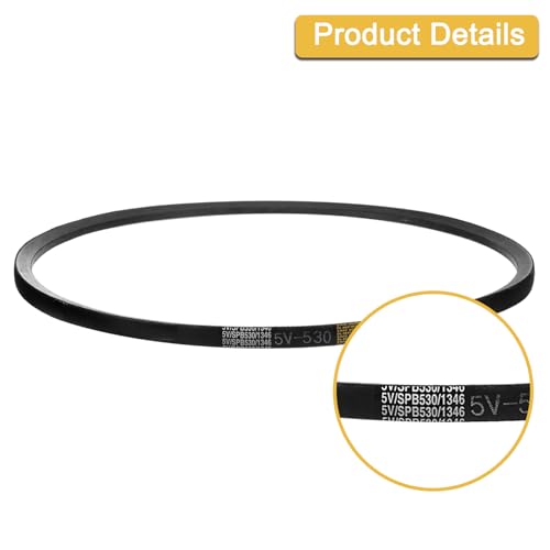 uxcell 5V530 V-Belt, Rubber, 53" Outer Circ x 0.62" Wd x 0.53" H, Black - size: 5V530