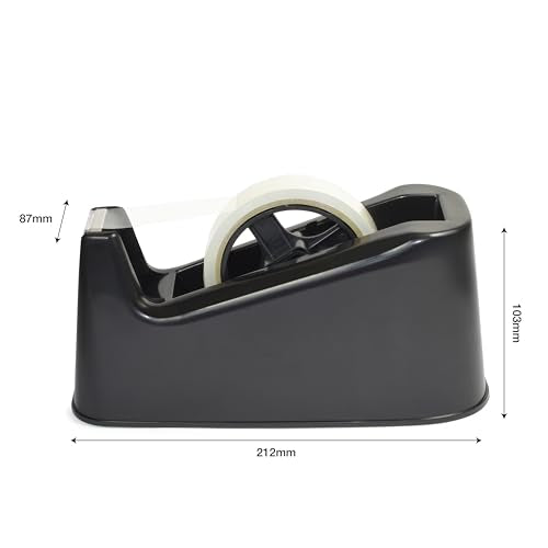 Rapesco RPTD500B 500 Heavy Duty Tape Dispenser, Tape Rolls up to 25 mm x 66 m - Black