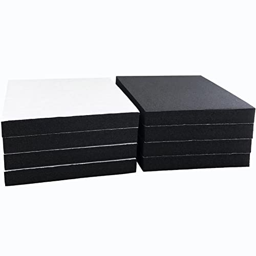 8 Pcs Black Adhesive Foam Pads Closed Cell Foam Sheets 1/2" Thick X 6" X 6" - size: 6in X 6in X 1/2in