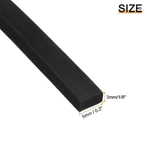 uxcell Neoprene Rubber Sheet Rolls 1/8" T x 0.2" W x 5'L Solid Rubber Seal Strip for DIY Gasket, Crafts, Pads, Seals, Protection - size: 1/8"T x 0.2"W x 5'L