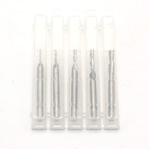 TMAX 5p Carbide Downcut Inlay Router Bits, 1/32"-1/8" Cutting, 1/8" Shank - size: 5pc assorted