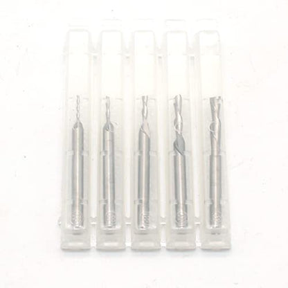 TMAX 5p Carbide Downcut Inlay Router Bits, 1/32"-1/8" Cutting, 1/8" Shank - size: 5pc assorted