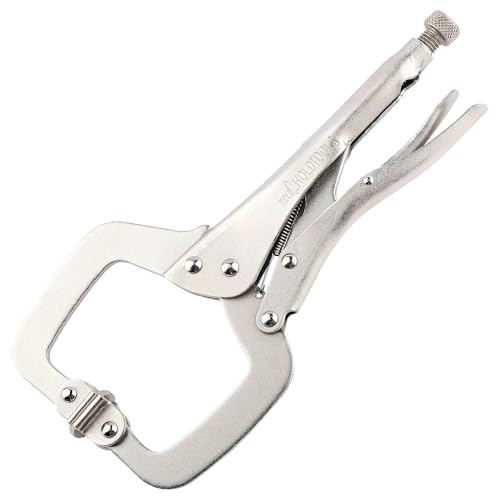 URASISTO 11-Inch C-Clamp Locking Pliers, Heavy Duty Welding C Clamp Pliers with Swivel Pads, Premium Alloy Steel Construction, Quick Release, Fit for Clamping Welding, Woodworking - size: 11-Inch C-Clamp Locking Pliers