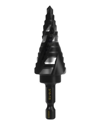 M35 Cobalt Step Drill bit, 1/4 Inch Hex Shank, 3/16-7/8" 12 Sizes - size: 3/16"-7/8"