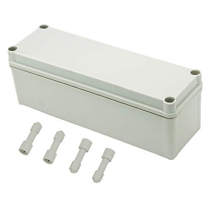 Zulkit Junction Box ABS Plastic Dustproof Waterproof IP67 Junction Boxes Universal Electrical Project Enclosure DIY Electronic Project Box Grey 9.84 x 3.15 x 3.35 inch (250 x 80 x 85 mm) - size: 9.84" x 3.15" x 3.35"