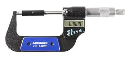 Accusize Industrial Tools 2-3''/50-75 mm by 0.00005''/0.001 mm 7-Key Electronic Digital Micrometer, Water Proof, Ac21-3022 - size: 2-3" / 50-75 mm