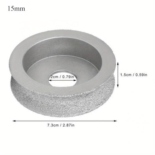 1PC Vacuum Brazed Diamond Grinding Disc of Half-Round Edge 75mm DIY Diamond Wheel Used Dry or Wet 10/15/20/25/30mm Available (20mm) - size: 20mm