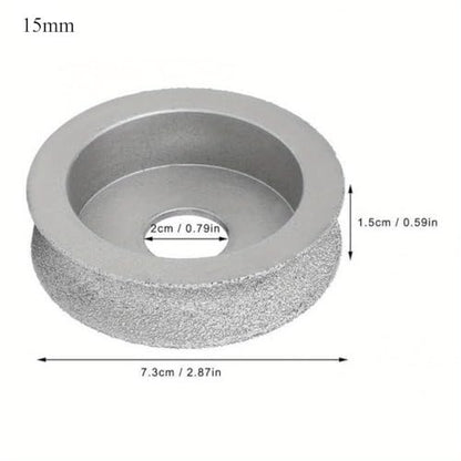 1PC Vacuum Brazed Diamond Grinding Disc of Half-Round Edge 75mm DIY Diamond Wheel Used Dry or Wet 10/15/20/25/30mm Available (20mm) - size: 20mm