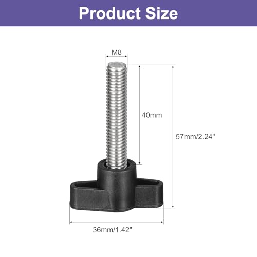uxcell 5Pcs Clamping Screw Knob, M8 x 40mm Metric 304 Stainless Steel T Shaped Thumb Screws Handle for Quick Remove Hand Tightening Knob Replacement - size: M8 x 40mm