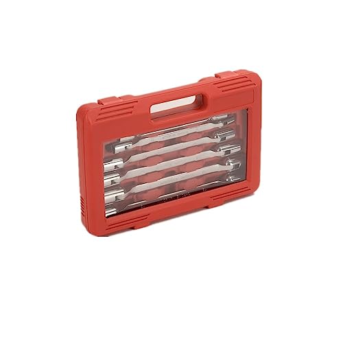 FLZOSPER 6-Piece Metric 8-19mm Double Flexible Socket Wrench Set, 12 Point with Storage Box