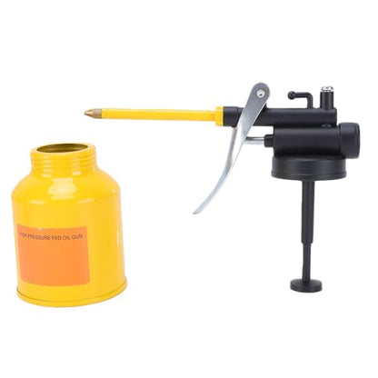 Eujgoov Oil Can 200ml, High Pressure Hand Pump Oiler with Flexible Copper