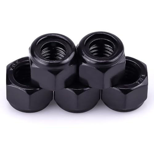 EASTLO #10-32 Lock Nuts Black, Nylon Insert Locknuts 304 Stainless Steel A2-70 Grade, Self Clinching Nuts, Coarse Thread, 100 PCS - size: #10-32