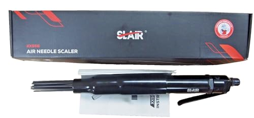 SLAIR 18" Pneumatic Needle Scaler - 5000 BPM with 19 Heat-Treated Needles, Removes Paint, Rust & Welding Slag - Adjustable Bayonet Lock, 1/4" NPT Air Inlet (Includes Oil Can & Connector, Model XX558)